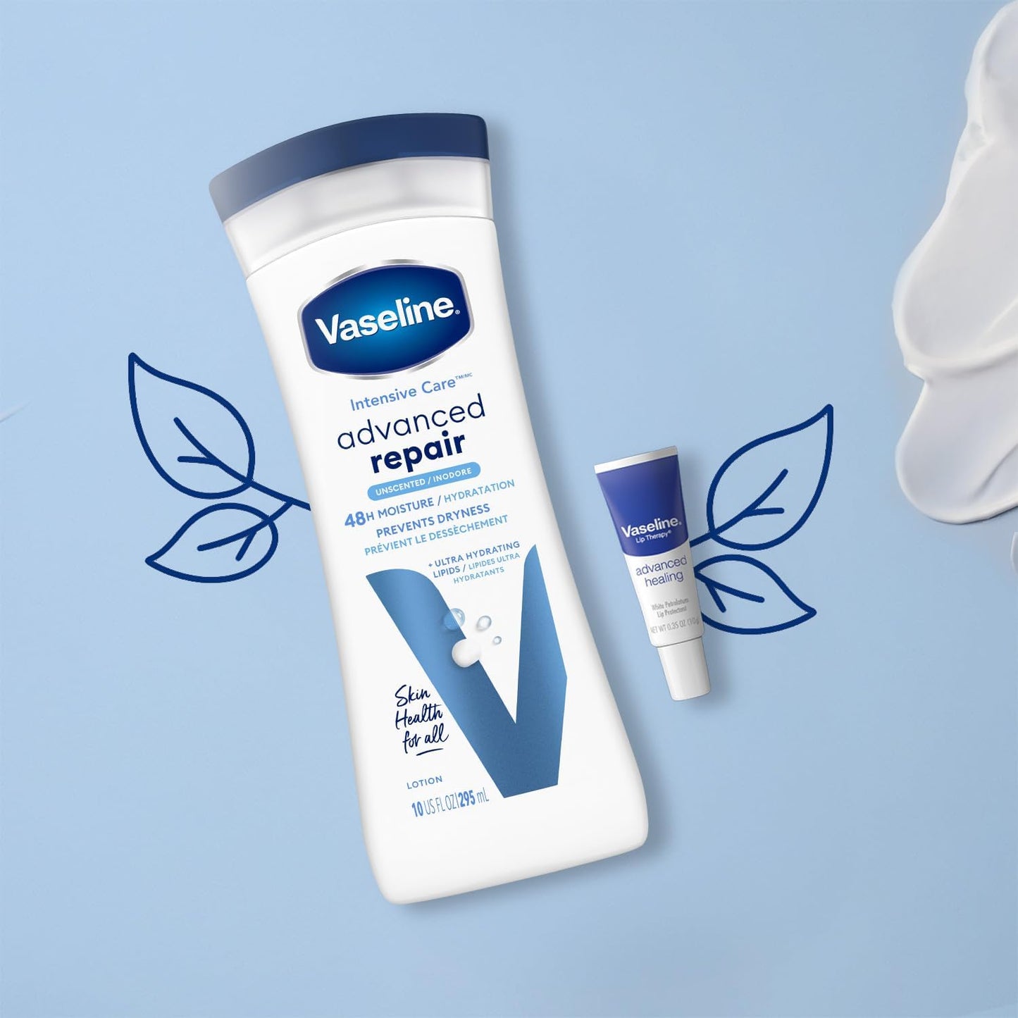 Vaseline_Intensive_Care_Lotion,_Unscented,_Advanced_Repair_–_Non-Greasy_Moisturizer_for_Extremely_Dry_Skin_+_Professional_Lip_Therapy_Tube