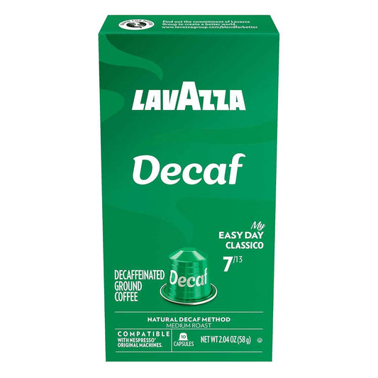 Lavazza Espresso Maestro Decaf (DEK) Aluminum Capsules Compatible with Nespresso* Original Machines, Medium Espresso Roast, Arabica and Robusta Blend