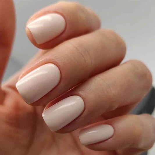 Modelones White Press on Nails, Short Square Fake Nails, Reusable Nail Kit with Nail Glue Adhesive Tabs Mini Nail File, Summer Nails Press Ons 32Pcs 16 Sizes, Women Girl Gift