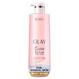 Olay Super Serum Body Wash, 24hr Long Lasting Hydration, 5+ Ingredient Serum Complex for Bright Even Firm Luminous Skin