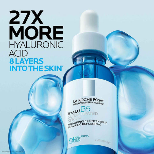 La Roche-Posay Hyalu B5 Pure Hyaluronic Acid Serum for Face, Vitamin B5 + Hyaluronic Acid + Madecassoside, Hydrating Serum Visibly Plumps Skin, Sensitive Skin Safe, Anti Aging, Oil-Free