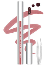Lip Stain Peel Off Lip Liner Stain with Tweezer, Long Lasting Matte Lip Tint Tattoo, Highly Pigmented Color Lip Makeup, Waterproof Lipstick, Transfer-proof Lipstain for Women