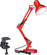 TORCHSTAR Metal Desk Lamp with Clamp, Swing Arm, Architect Adjustable Gooseneck Table Lamp, Clip Desk Lights for Home Office, Work, Study, Reading, E26 Base, Multi-Joint, Black