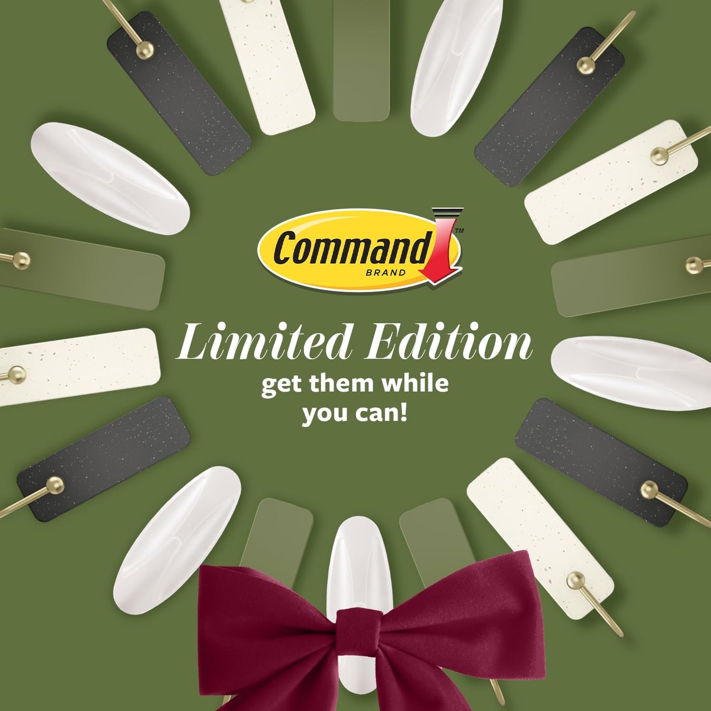 Command_Mixed_Hooks_Pack,_10_Sage_Hooks,_12_Strips_(2_Medium_Hooks,_8_Spring_Clips),_Wall_Hooks_for_Hanging_Christmas_Decorations