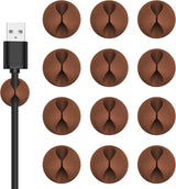 Cord Holder Cable Clips, 12PCS Black Adhesive Cord Organizer Charger Holder Wire Management Keeper for Nightstand, Desk, Office or Mouse