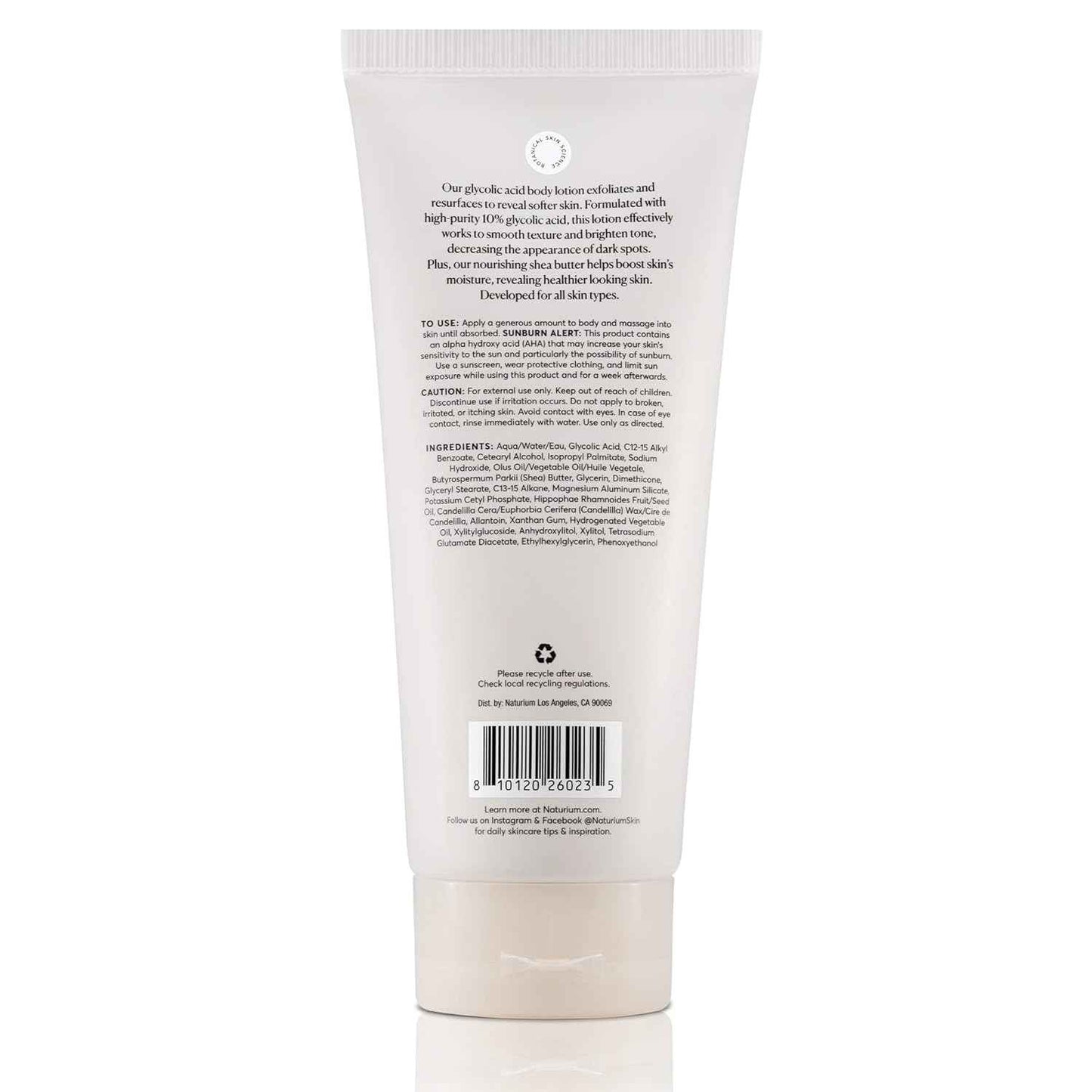 Naturium The Smoother Glycolic Acid Body Lotion, Resurfacing & Exfoliating Treatment, with 10% Glycolic Acid, 8 oz