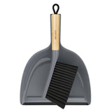 MR.SIGA Dustpan and Brush Set, Portable Cleaning Brush and Dustpan Combo with Bamboo Handle, 1 Set