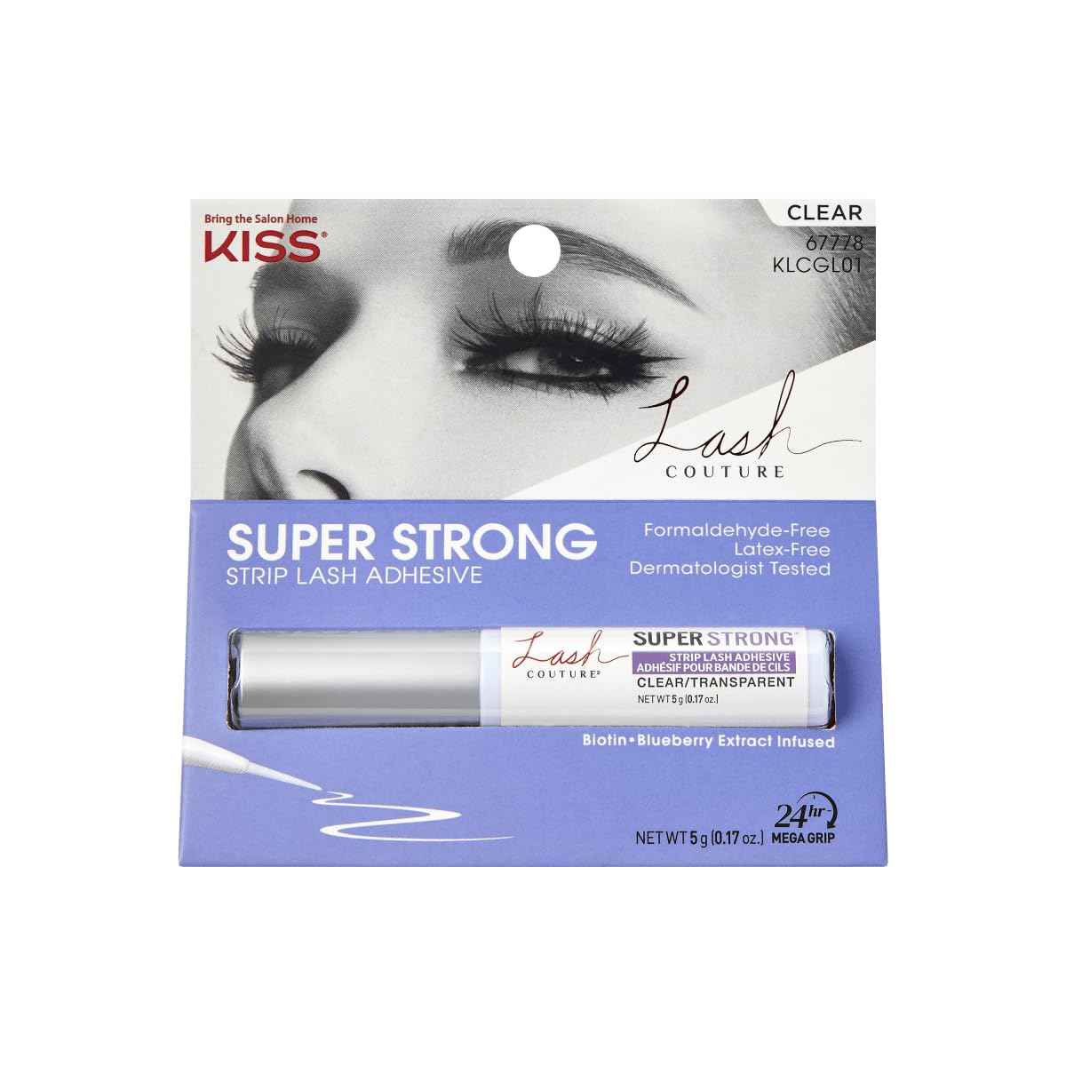 KISS Lash Couture, Lash Glue, Super Strong Strip Lash Adhesive, Includes Lash Adhesive, Long Lasting Wear, Can Be Used with Strip Lashes and Lash Clusters