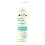 Aveeno Calm + Restore Nourishing Oat Cleanser, Daily Hydrating Facial Cleanser & Face Wash for Sensitive Skin, Non-Foaming, Hypoallergenic, Non-Comedogenic, Fragrance-Free, with Feverfew