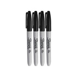 Sharpie Permanent Markers, Fine Point, Black Ink (4-Pack)
