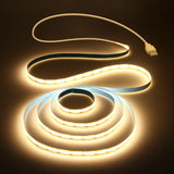 Aclorol USB COB LED Strip Lights Warm White Led TV Backlight 5V 1M 3.28FT 320Leds 3000K CRI85+ COB Flexible Lights with 1M USB Powered for Bedroom Under Cabinet Kitchen DIY Lighting Project