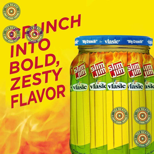 Slim Jim Smoked Meat Sticks, Vlasic Dill Pickle – Shelf-Stable 26-Count Snack for Road Trips and Campsites