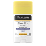 Neutrogena Mineral Sunscreen Sheer Zinc Oxide Dry-Touch Lotion, Broad Spectrum Sunblock SPF 50, Water Resistant Sunscreen For Sensitive Skin, 3 fl. oz, 3 Pack