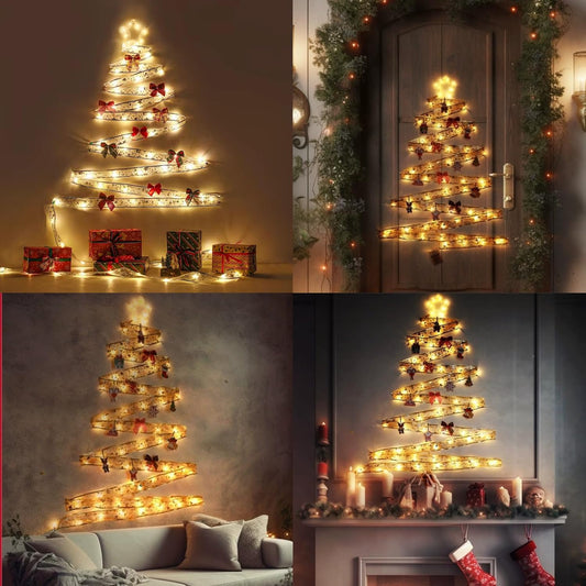 Dailyart_Christmas_Ribbon_Fairy_Lights_2_Pack_Total_100LED_USB&_Battery_Operated_String_Lights_Timer_46FT_Christmas_Lights_Indoor_with_8_Modes_Fairy_Lights_with_Remote_for_Xmas_Tree_Garland_Decoration