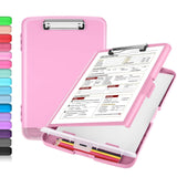 Sooez Glitter Clipboard with Storage, High Capacity Storage Clipboard with Pen Holder, Cute Clip Boards 8.5x11 with Low Profile Clip, Sparkle Plastic Clipboard Case Box for Women, Side Opening