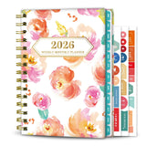 2025 Planner, 12-Month Daily Weekly Monthly Planner from JAN.2025 to DEC.2025, 8.4 in X 6 in, Spiral Planner Notebook with Stickers, Elastic Closure, Inner Pocket