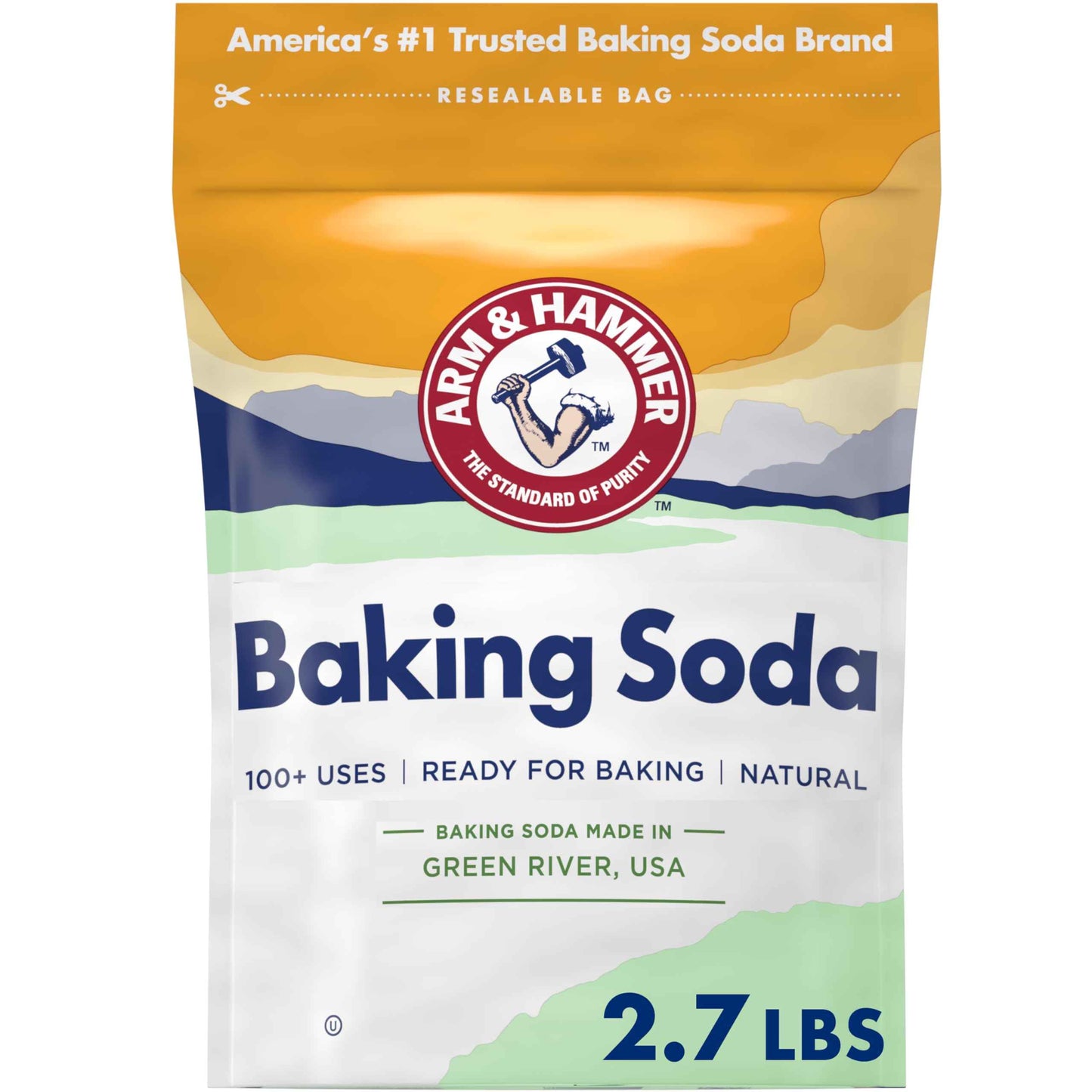 ARM & HAMMER Baking Soda, Multi-Purpose 100% Pure Sodium Bicarbonate Powder for Cooking, Baking, Cleaning, Laundry, Deodorizing, DIY & More