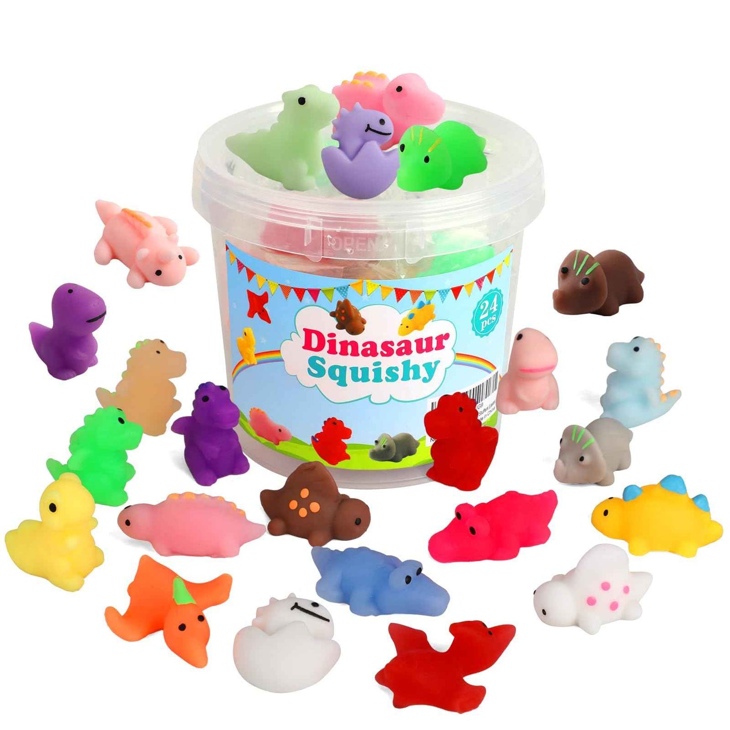 KINGYAO Squishies Squishy Toy Party Favors for Kids Mochi Squishy Toy moji Kids Mini Kawaii squishies Mochi Stress Reliever Anxiety Toys Easter Basket Stuffers fillers with Storage Box