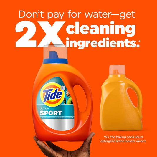 Tide Ultra Sport Liquid Laundry Detergent, 92 fl oz, 65 Loads, Laundry Detergent Liquid with Advanced Sweat plus Stain Fighters