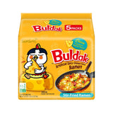 Samyang Buldak Spicy Ramen, Hot Chicken Ramen, Korean Stir-Fried Instant Noodle, Cheese, 1 Bag with 5 Pack