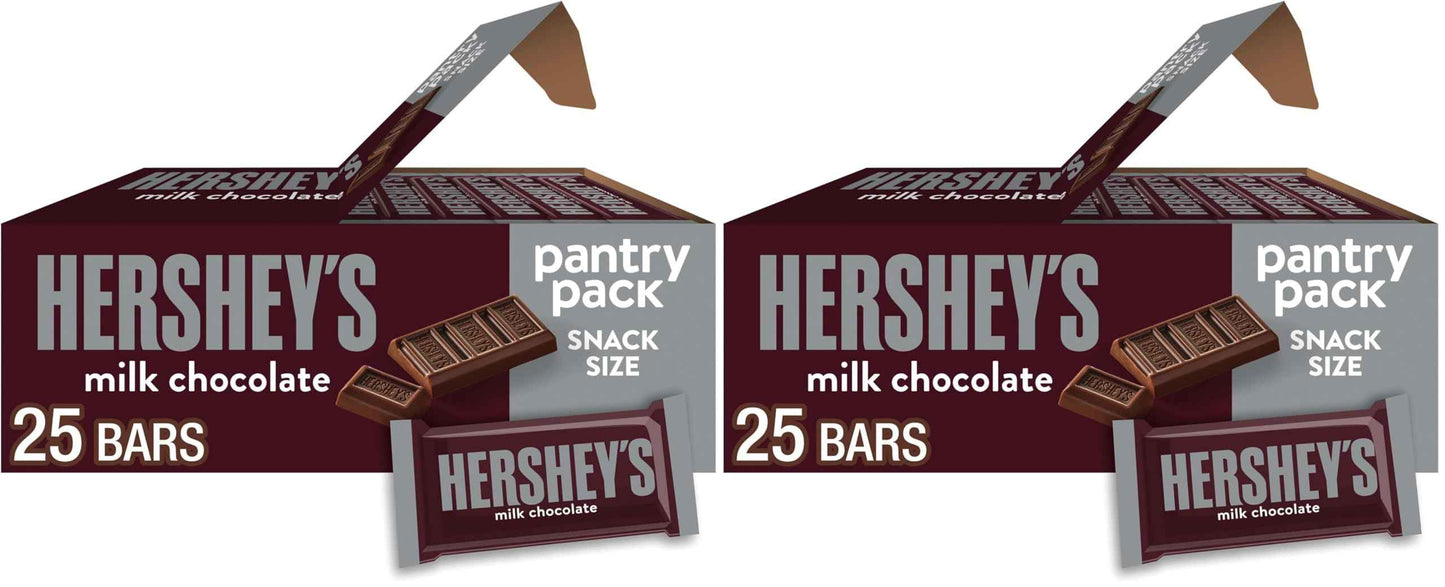 HERSHEY'S Milk Chocolate Snack Size, Candy Bars, 11.25 oz, Easter Basket Stuffers