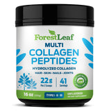 ForestLeaf Collagen Peptides Powder Unflavored - Hydrolyzed Grass Fed Keto Collagen Protein Powder Type 1, 2 & 3 - Vital Hair, Skin, Nails, Joints, Recovery