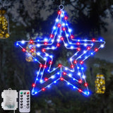 BlcTec 2 Pack Big Christmas Snowflakes Lights, 13 Inch Durable Metal Frame Snowflakes with Remote Control, 8 Modes, Timer, Waterproof Battery Operated Snowflake Lights for Christmas Party Decorations