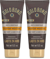 Gold Bond Men's Essentials Everyday Moisture Daily Body & Hand Cream, 6.5 oz., With Vitamin C