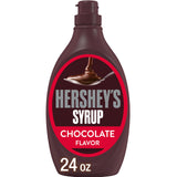 HERSHEY'S Chocolate Syrup Bulk Jug - fat free and gluten free genuine chocolate flavored syrup packaged in a closeable bulk jug with a syrup pump