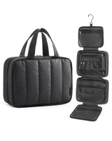 BAGSMART Travel Toiletry Bag for women, Portable Hanging Hook Makeup Bag Organizer, Waterproof Makeup Cosmetic Bag, for Full-Size Accessories, Toiletries