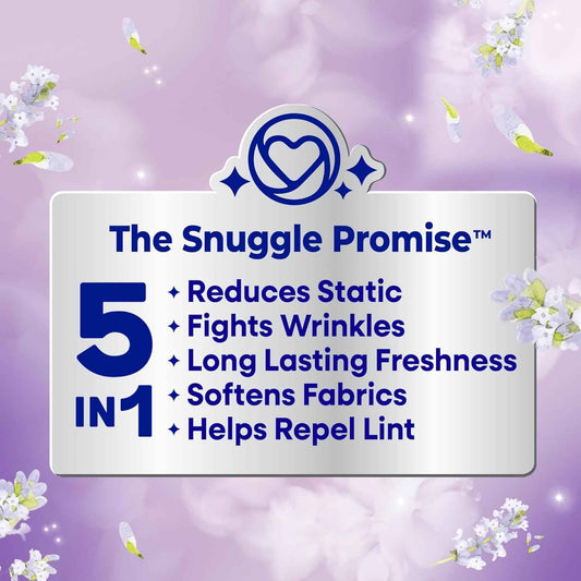 Snuggle Fabric Softener Dryer Sheets, Lavender Breeze Soothing Comfort, 230 Ct, Long-Lasting Fresh & Clean Scent, Softens Fabric, Reduces Static, Fights Wrinkles, Helps Repel Lint & Pet Hair, HE Safe