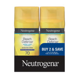 Neutrogena Sunscreen Lotion Beach Defense SPF 70, Face and Body Sunscreen, Hawaii Reef Act 104 Compliant, Octinoxate & Oxybenzone Free, Oil Free, Fast Absorbing Sun Care, 6.7 fl oz, Twin Pack