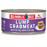 Bumble Bee Lump Crab Meat, 6 oz Can - 14g Protein & 1g Carb Per Serving - Wild Caught, Small Chunks, Drain Before Use - Packaging May Vary