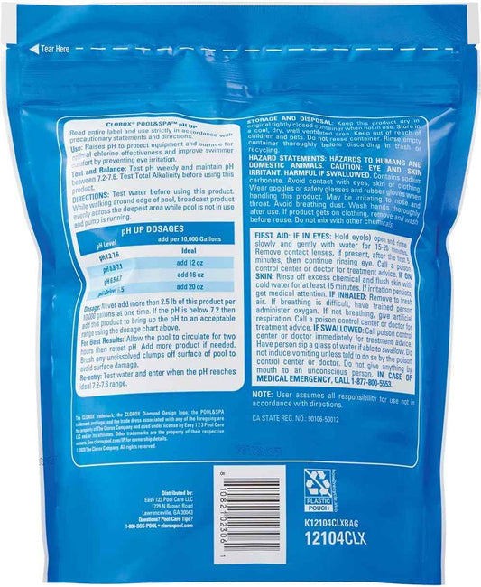 Clorox® Pool&Spa™ Swimming Pool pH Up, Raises pH, Protects Against Eye and Skin Irritation, 4LB (Pack of 1)