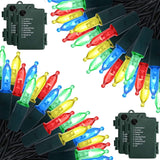 KOUQIYA Battery Operated Christmas Lights 2 Pack, 17ft 50 LED Mini String Light with Auto-Timer 8 Modes Waterproof (Warm White)