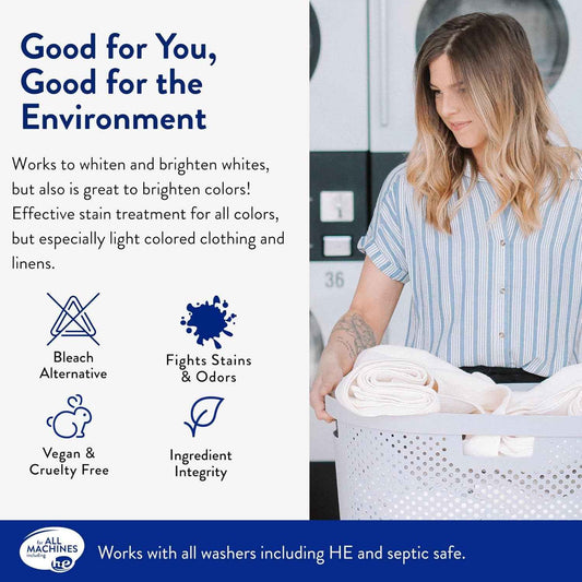 The Clean People Oxygen Brightener Stain Remover | Bleach Alternative, Simple Ingredients, Brightens Dull Whites AND Colors