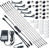 Litever Under Cabinet Light, 6 PCS 20 Inches Flexible LED Strips with Power Adapter, 24W,1800 Lumen, Daylight/Warm White. Suitable for Kitchen Cabinets, Counters, Under Shelf, Closets (6-Strip)