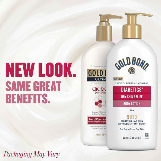 Gold Bond Diabetics' Dry Skin Relief Body Lotion. With Aloe to Moisturize & Soothe, Diabetic Lotion for Dry Skin