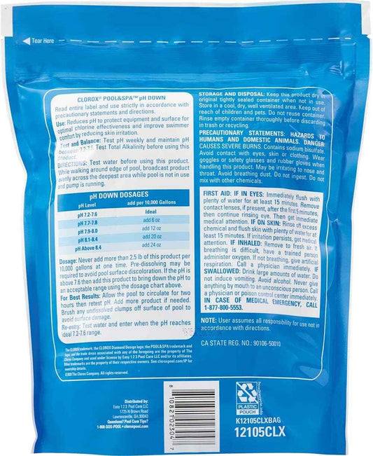 Clorox® Pool&Spa™ Swimming Pool pH Down, Lowers pH, Protects Against Eye and Skin Irritation, 5LB (Pack of 1)