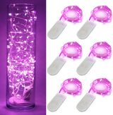 6 Pack Fairy Lights Battery Operated with Timer 2PCS Remote LED Twinkle Lights Waterproof Silver Wire Fireflies Lights DIY Mason Jar Wedding Party Christmas Centerpiece Table Deco