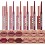 BestLand 12Pcs Matte Liquid Lipstick + Lip Liner Pens Set - One Step Lips Makeup Kits Pigment Velvety Nude Lip Stain Waterproof Long Wear Lip Gloss Make up Gift Set, Cosmetic Glossy Cosmetic Glossy Lip Care Long Lasting