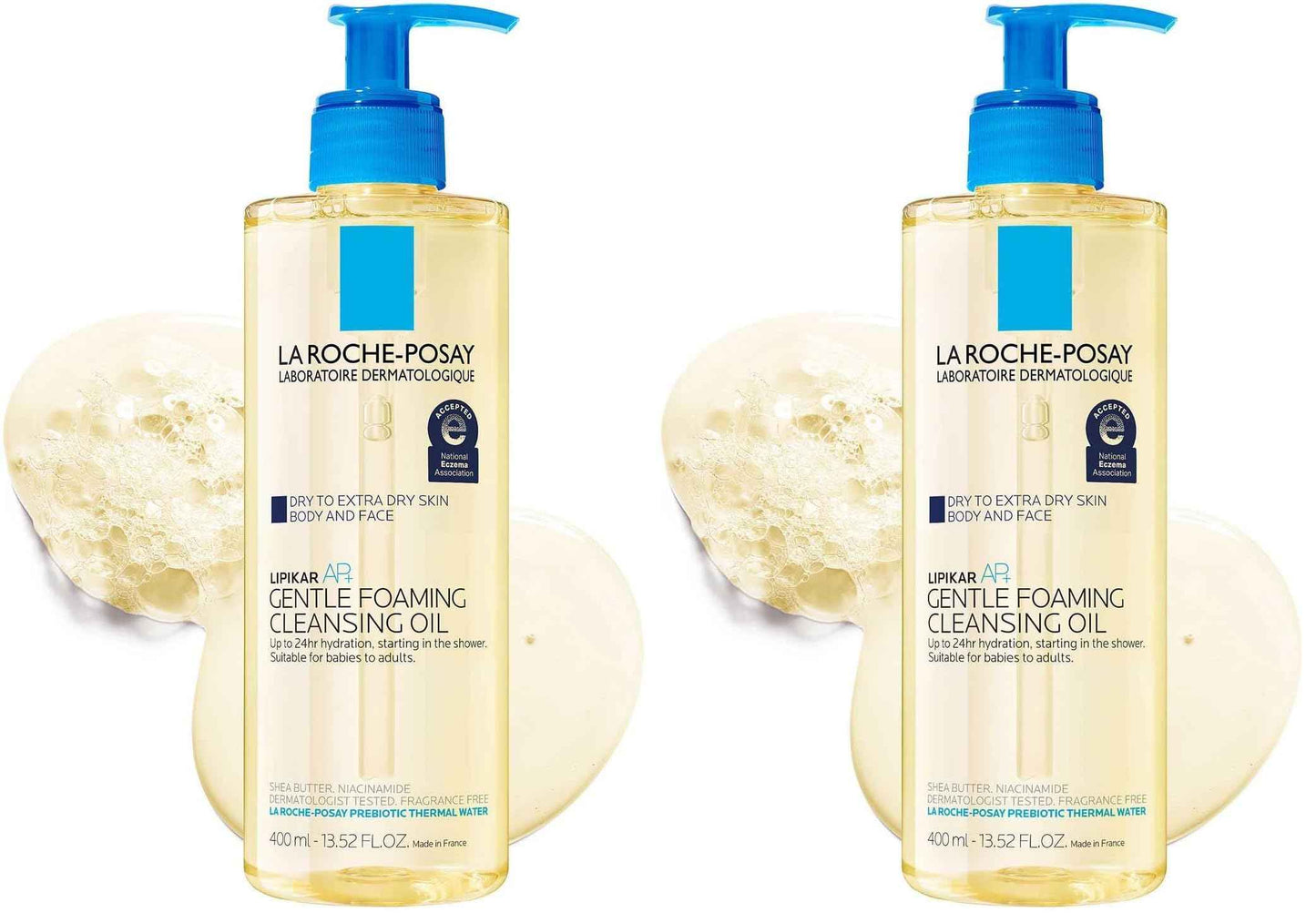 La Roche-Posay Lipikar AP+ Gentle Foaming Cleansing Oil, Gentle Oil Cleanser for Face and Body Formulated with Niacinamide, Long-Lasting 24-hour Hydration, Fragrance-Free & Soap Free