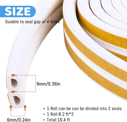 CloudBuyer_Door_Weather_Stripping,_Soundproof_Insulation_Seal_Strip_for_Windows_with_Self-Adhesive_Protection_(White,_33Ft)