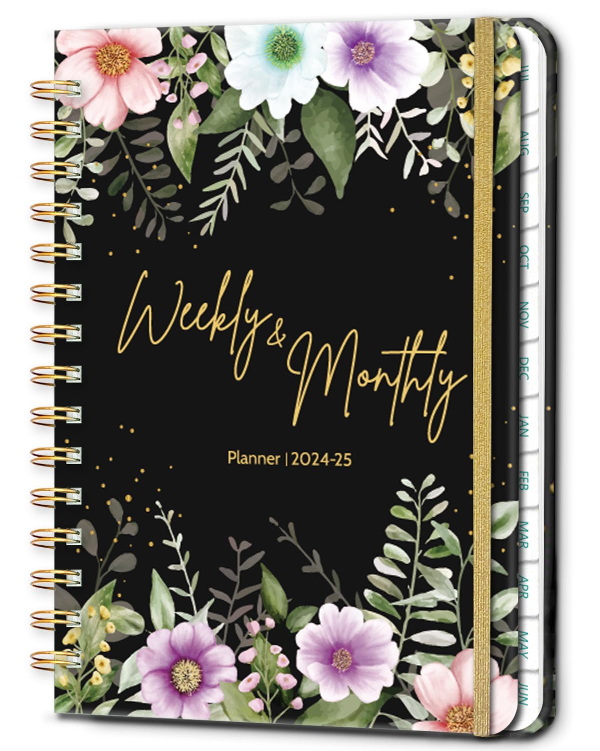 2024-2025 Monthly Planner, 12 Months Weekly & Monthly Floral Planner from Now to June 2025, Academic Agenda Planner Notebook with Tabs, Spiral Bound, 8.4"x6.1"