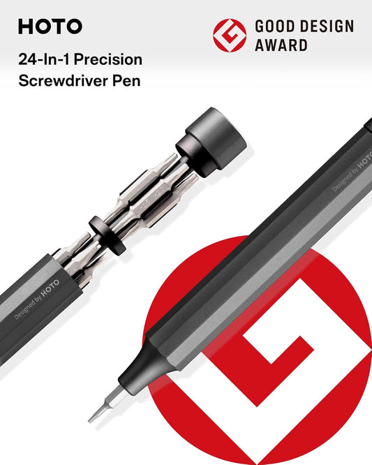 HOTO_24_in_1_Multi_Bit_Mini_Screwdriver_Set_Magnetic,_Manual_Precision_Screwdriver_Set,_EDC_Pen_Screwdriver_for_Eyeglasses,_Electronics,_Watches,_Phones,_Laptops,_Cameras,_Slate_Grey