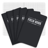 Elan Publishing Company Field Notebook/Pocket Journal - 3.5"x5.5" Black Graph Memo Book Pack of 5