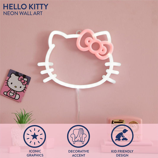Idea_Nuova_Hello_Kitty_LED_Neon_Wall_Light,Figural_Light-Up_Wall_Hanging_Decor,Battery_Operated,10"_W_x_7"_H,Cute_Night_Light_for_Kids_Bedrooms