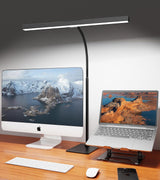 LED Desk Lamp for Home Office with Base, Eye-Caring Architect Task Light with Adjustable Gooseneck 12W USB Adapter Touch Control 5 Dimmable Brightness & Color Tall Lamp for Reading, Craft