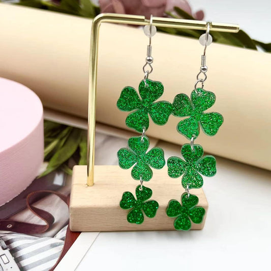 St._Patrick's_Day_Earrings_for_Women,Irish_Shamrock_Acrylic_Dangle_Earrings,_Green_Hat_Clover_Horseshoe_Drop_Earrings_for_Irish_Festival