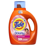 Tide with Downy Liquid Laundry Detergent Soap, High Efficiency (HE), April Fresh Scent, 59 Loads (92 Fl Oz)